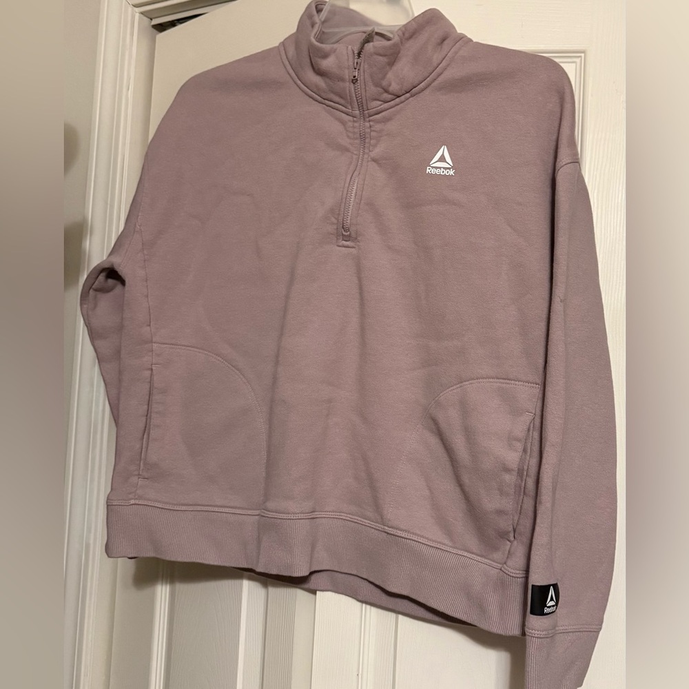 Reebok Women’s Mauve Half Zip-Up Sweatshirt